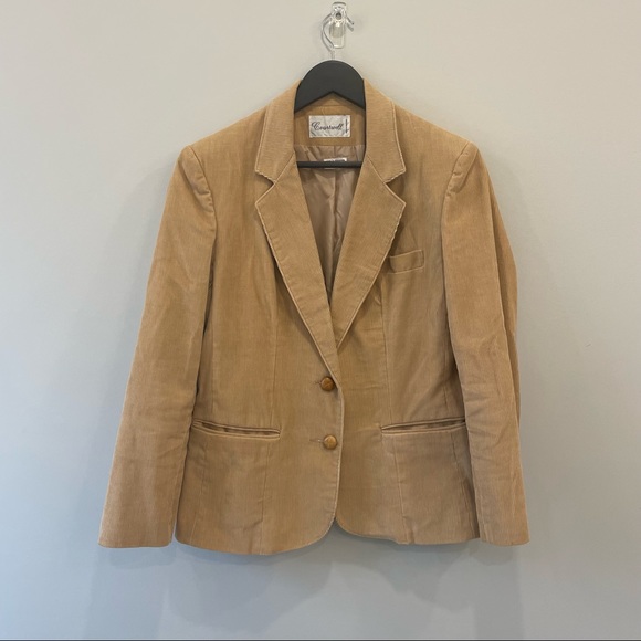 Vintage Jackets & Blazers - Vintage Tan Corduroy Blazer